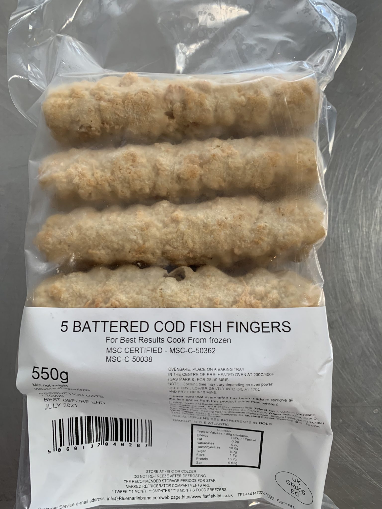 MSC Battered Fish Fingers GCH Fishmongers Bedford