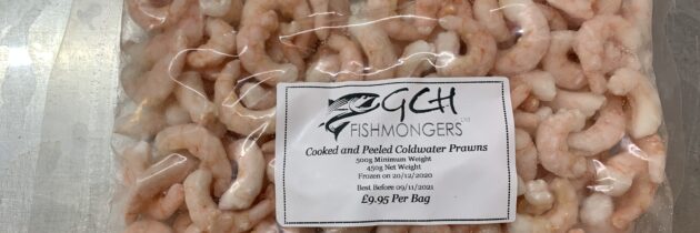 Cooked and Peeled Coldwater Prawns