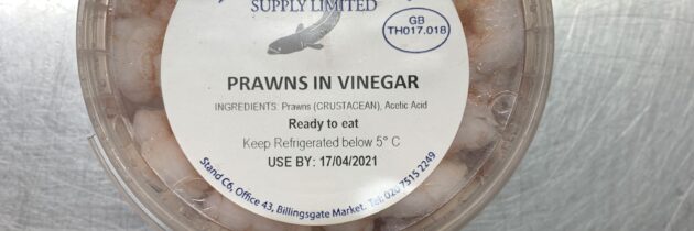 Coldwater Prawns in Vinegar